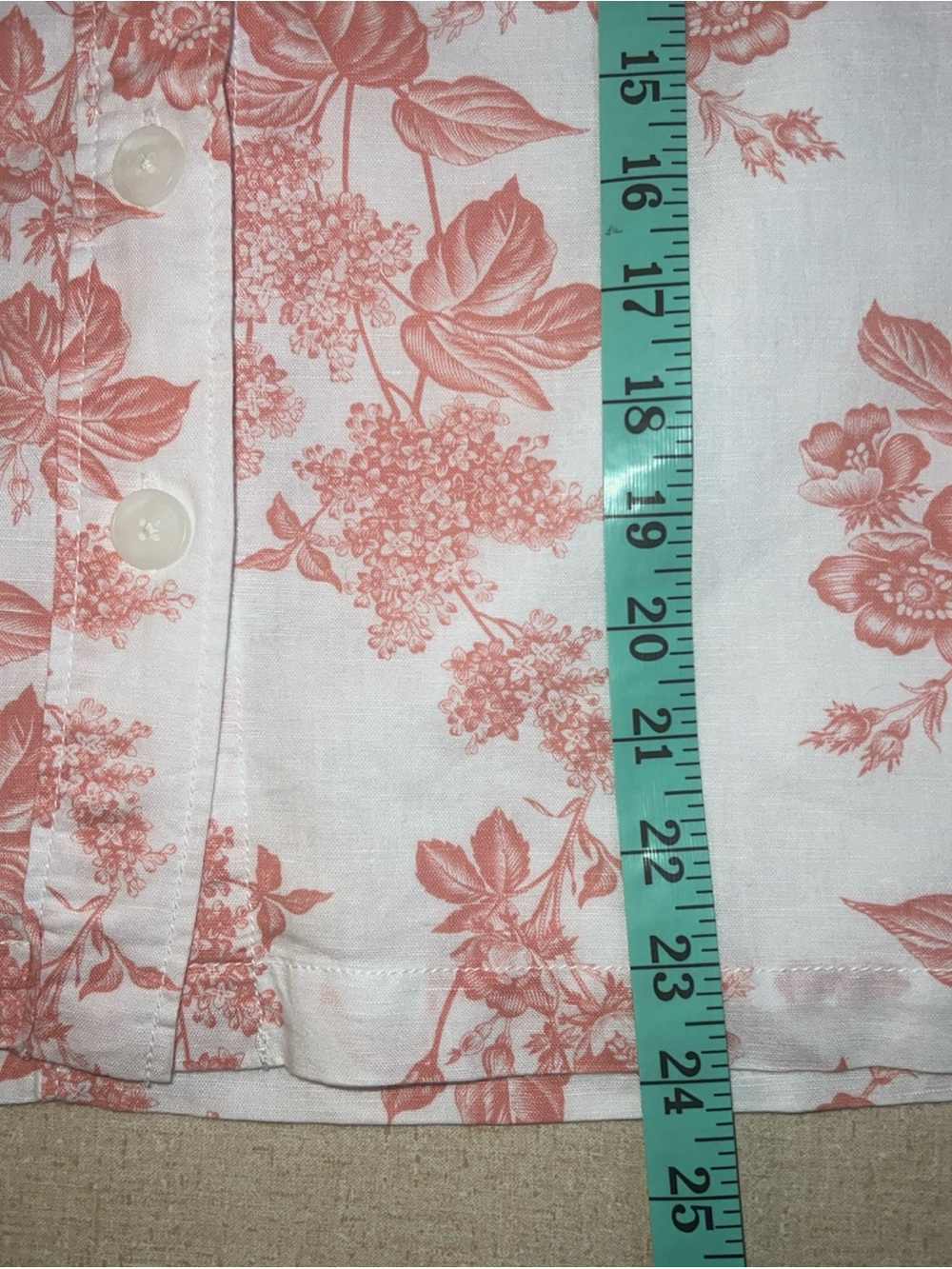 New W/T Liz Claiborne Coral White Floral Linen Blend A Line Skirt Women's Sz 4 - Picture 7 of 7